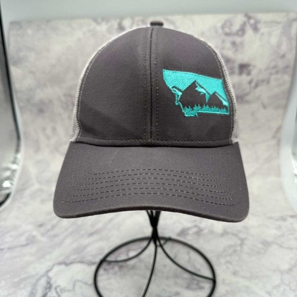 Outdoor Cap, Montana Embroidered Design. Gray Mesh Snapback Cap. Good used cond!